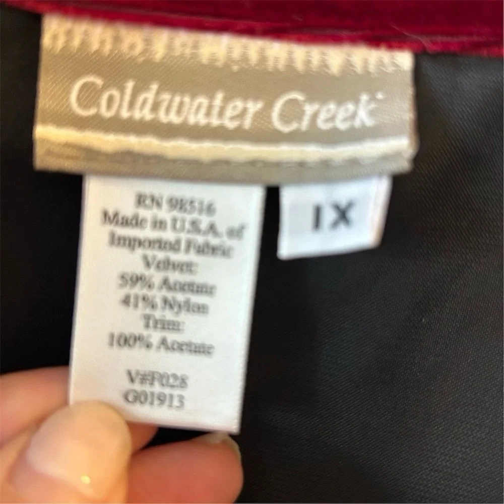 Coldwater Creek 1X Black Velvet Jacket Tapestry Classic Caeer Art to Wear‎